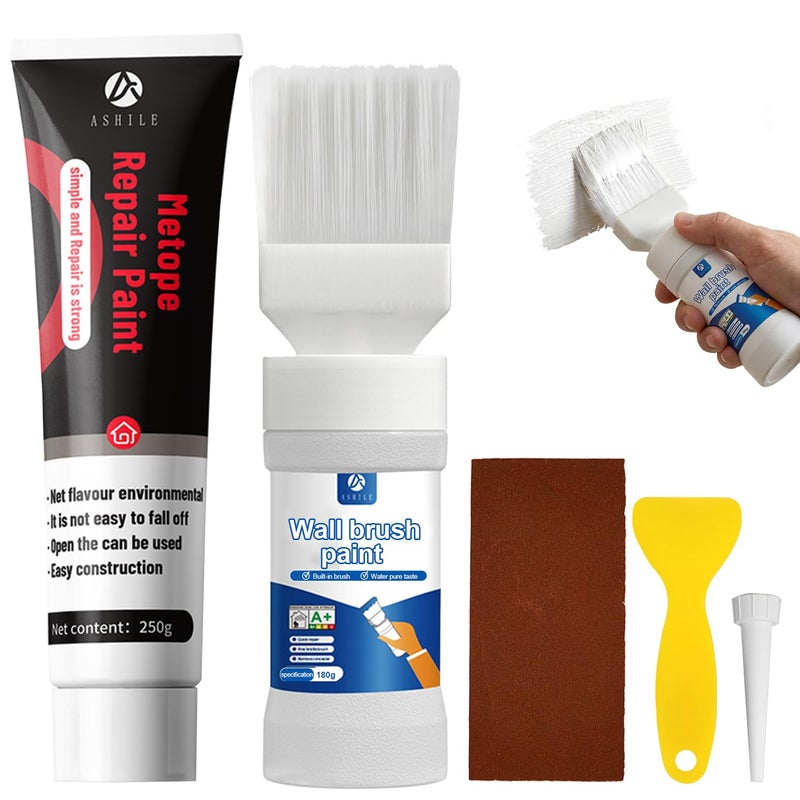 Anirun 2-in-1 Wall Repair Kit, White Paint for Walls, Drywall Wall Patch, Quick Fix for Holes, Cracks, Dents, Covers Stains - Image 1
